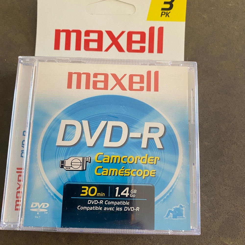 Maxell DVD-R three pack NIP camcorder